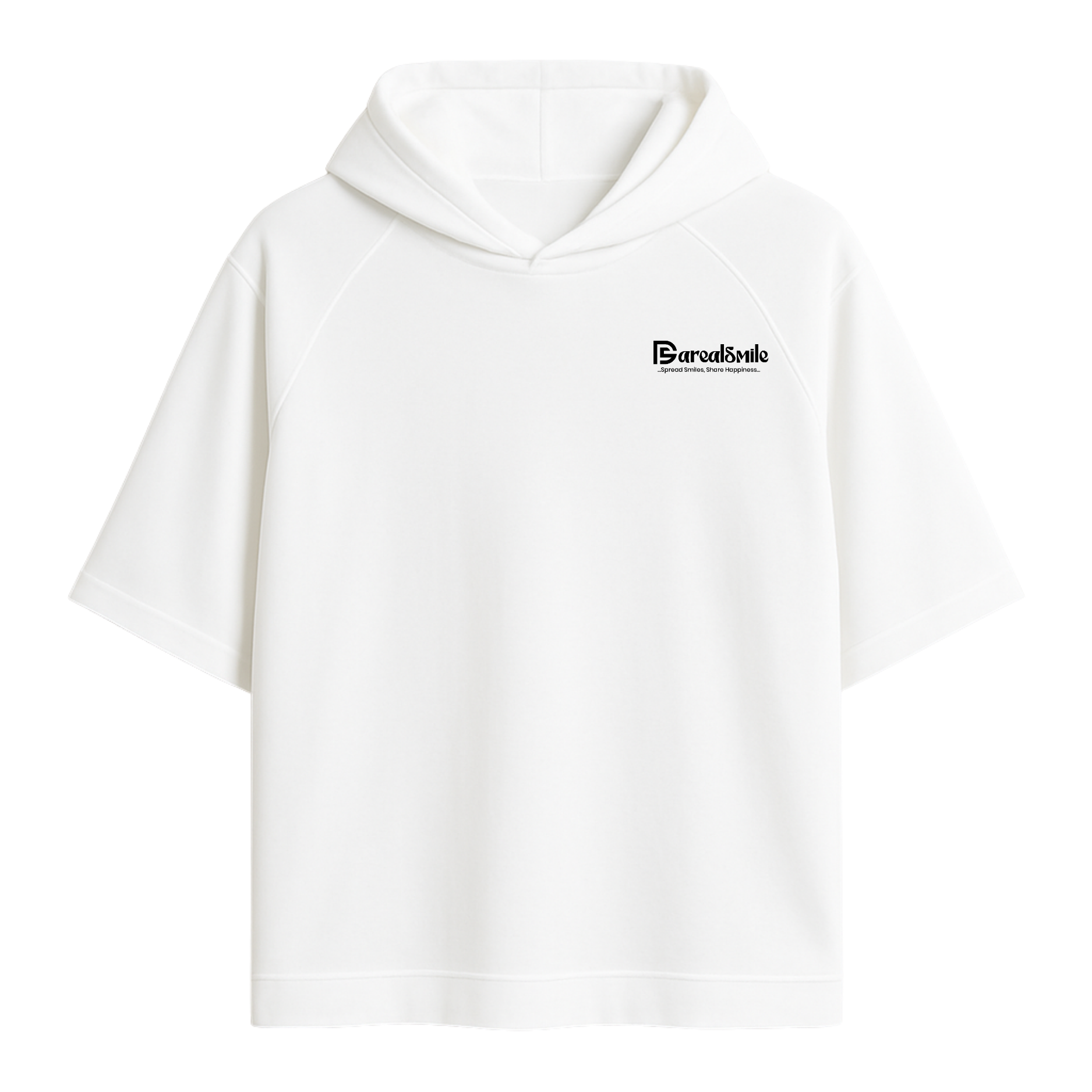 White hoodie with a darealsmile logo on a white background