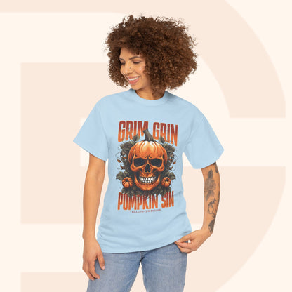 Grin Grin Pumpkin Sin Halloween T-shirt