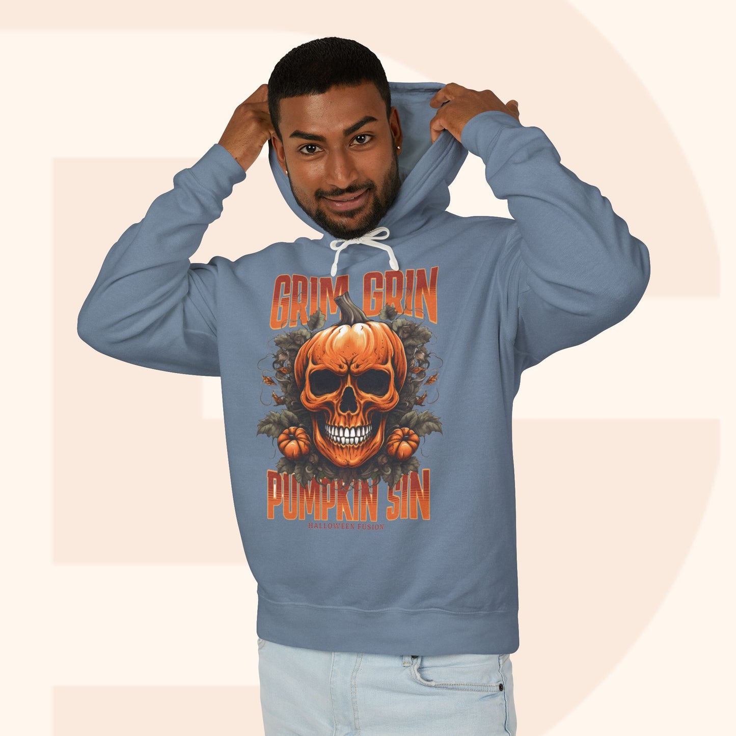 Grin Grin Pumpkin Sweatshirt - Mischievously Cute Halloween Hoodie