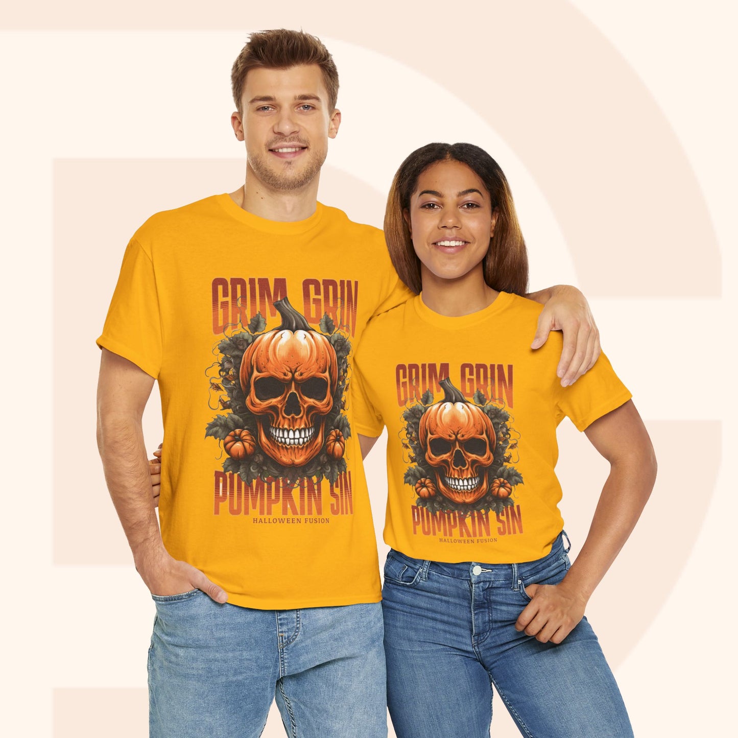 Grin Grin Pumpkin Sin Halloween T-shirt