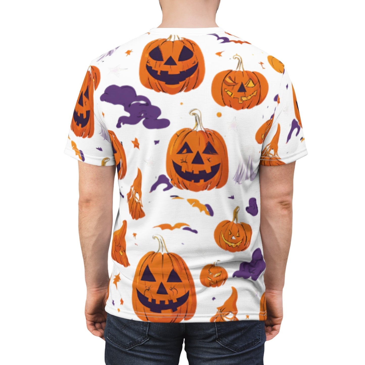 Print Halloween Pumpkin Face Tee