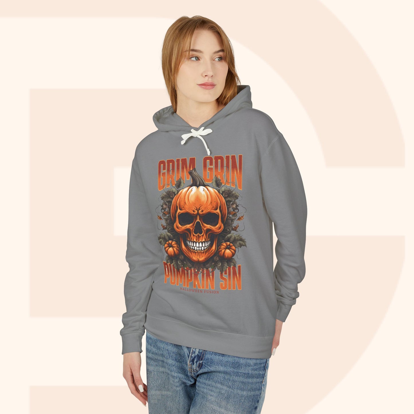 Grin Grin Pumpkin Sweatshirt - Mischievously Cute Halloween Hoodie