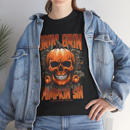 Grin Grin Pumpkin Sin Halloween T-shirt