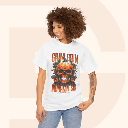 Grin Grin Pumpkin Sin Halloween T-shirt