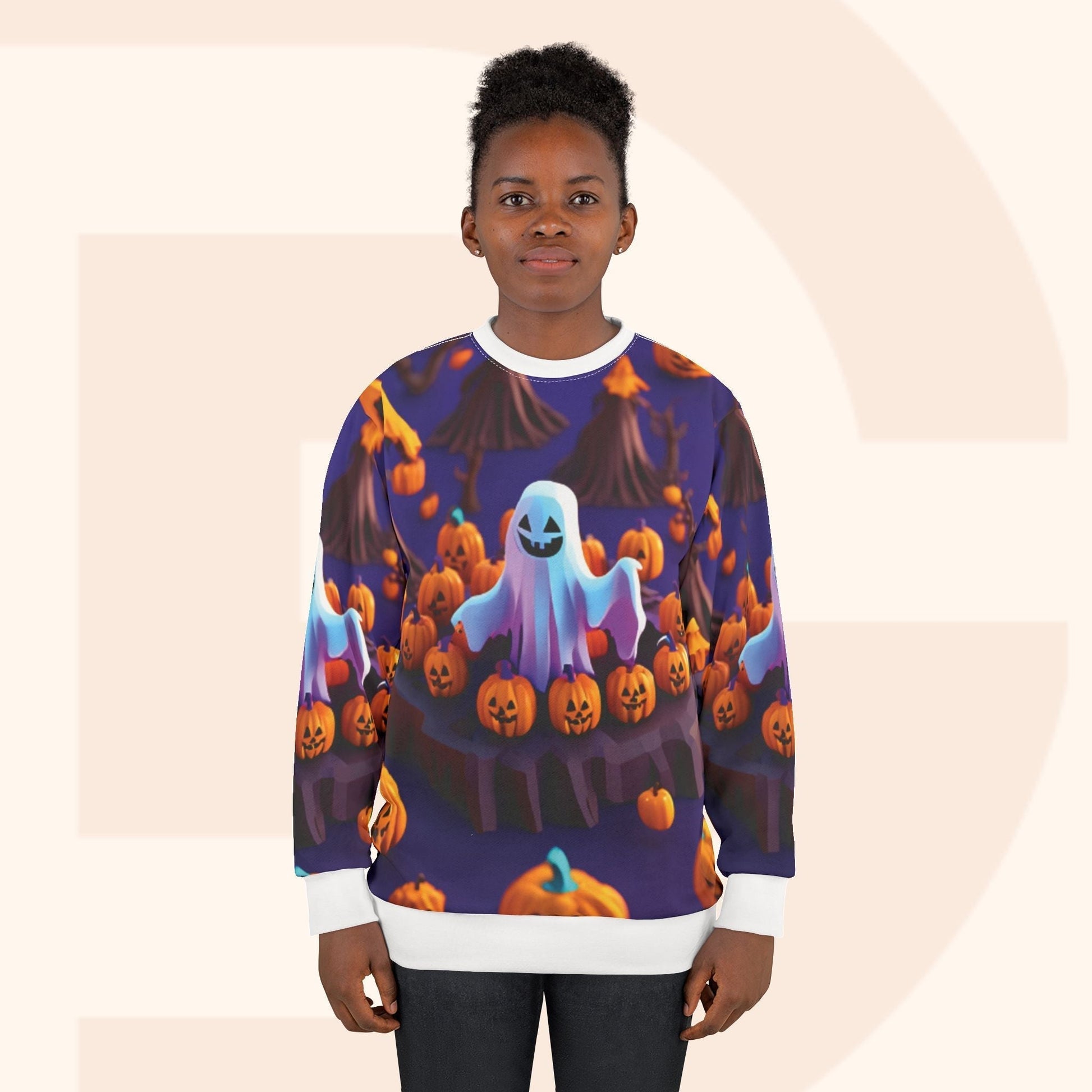 Ghost Face Halloween Sweatshirt Unisex Clothing Spooky Apparel