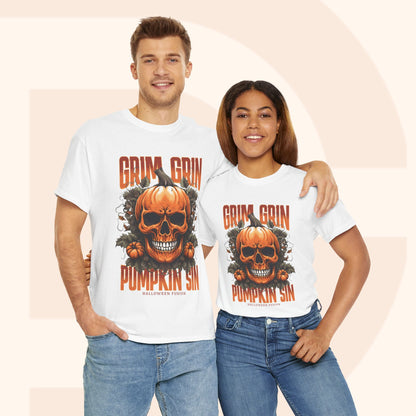 Grin Grin Pumpkin Sin Halloween T-shirt