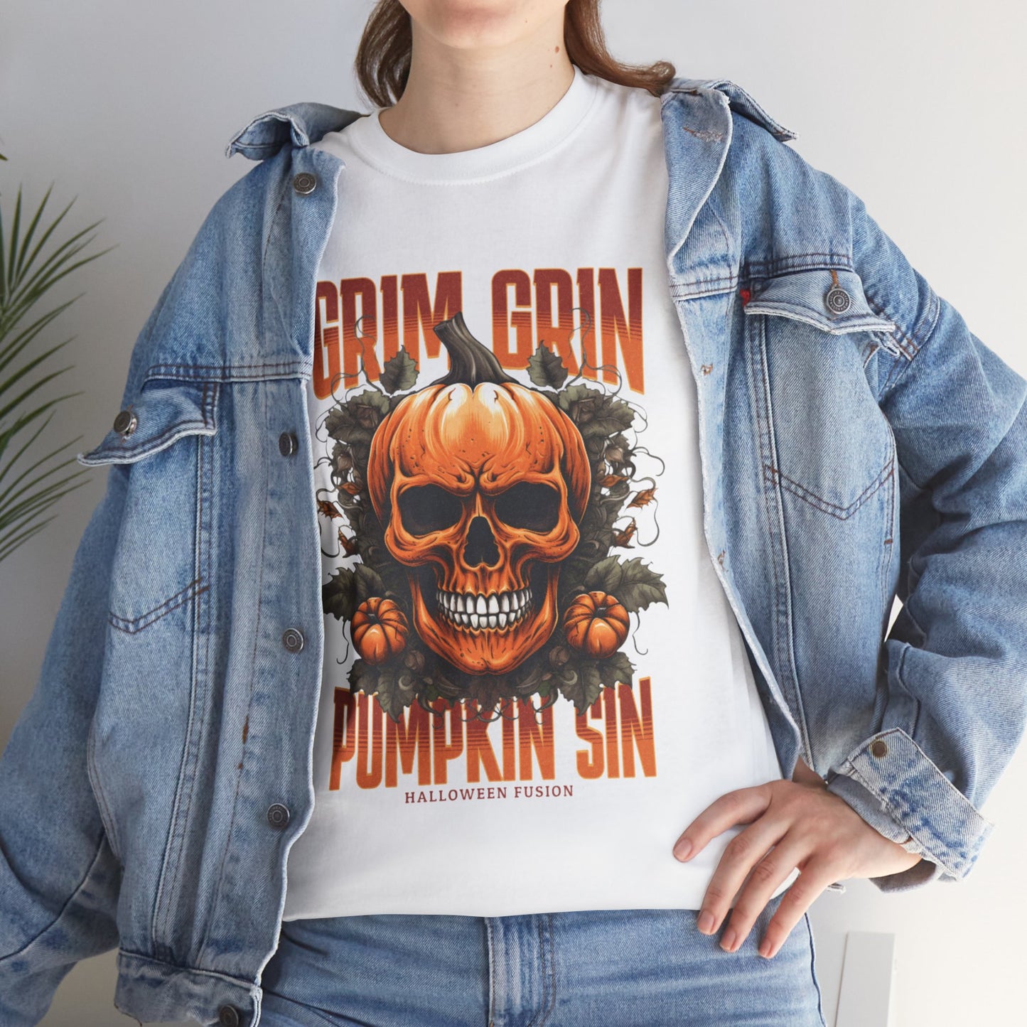 Grin Grin Pumpkin Sin Halloween T-shirt