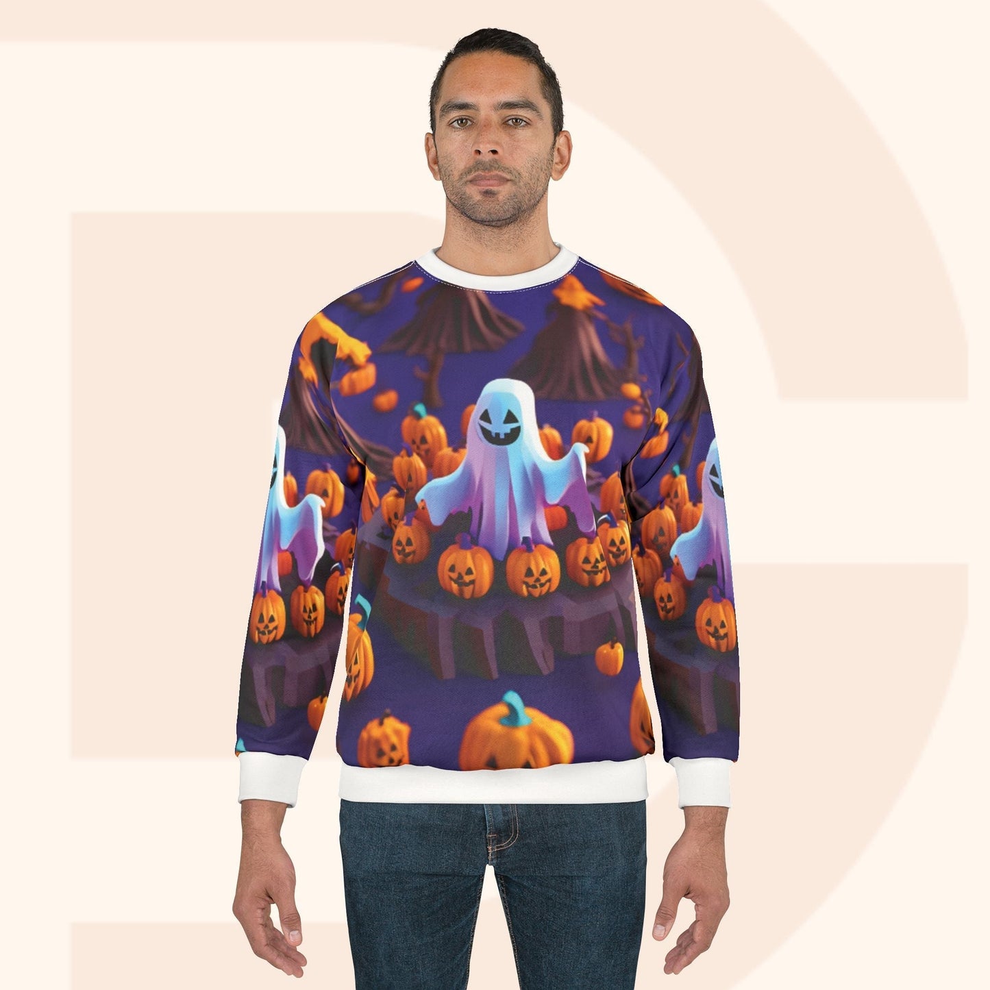 Ghost Face Halloween Sweatshirt Unisex Clothing Spooky Apparel