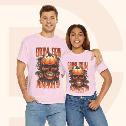 Grin Grin Pumpkin Sin Halloween T-shirt