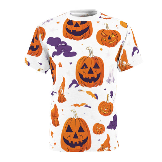 Print Halloween Pumpkin Face Tee