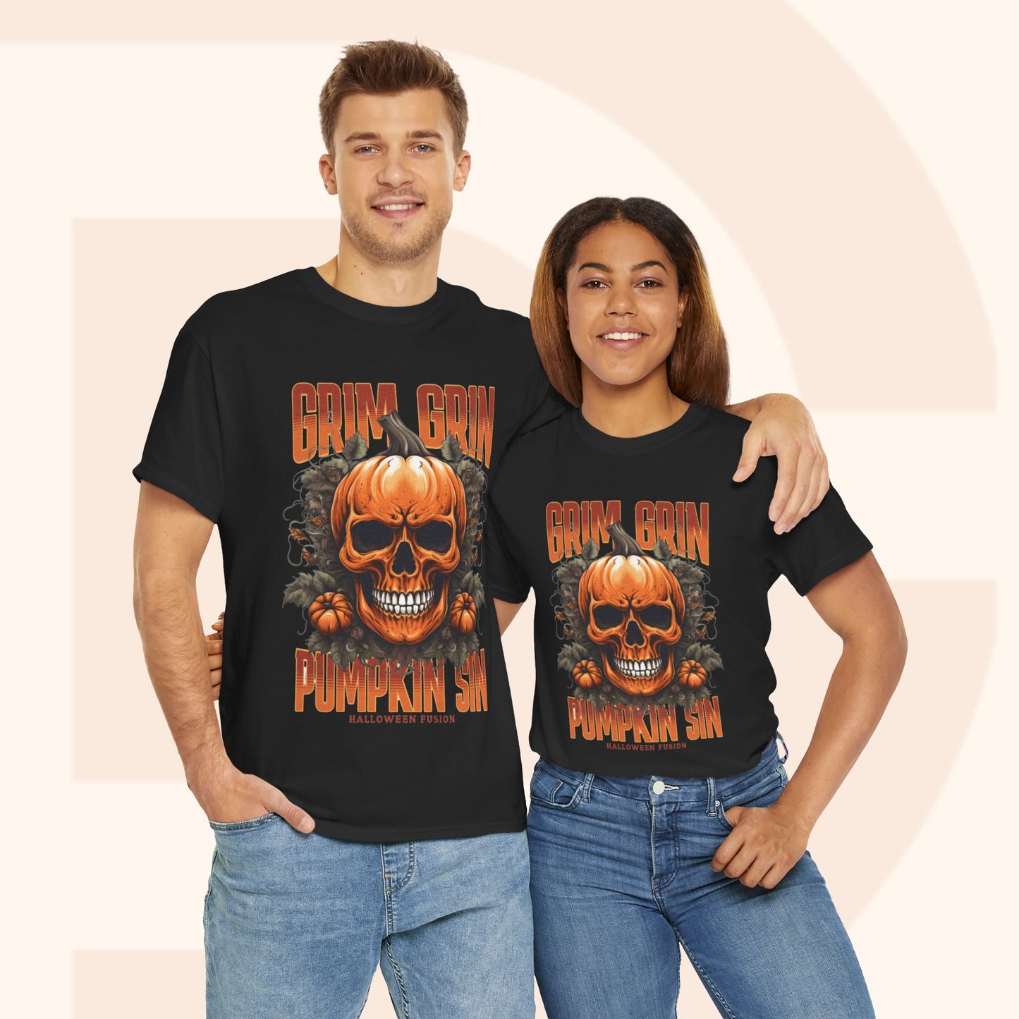 Grin Grin Pumpkin Sin Halloween T-shirt