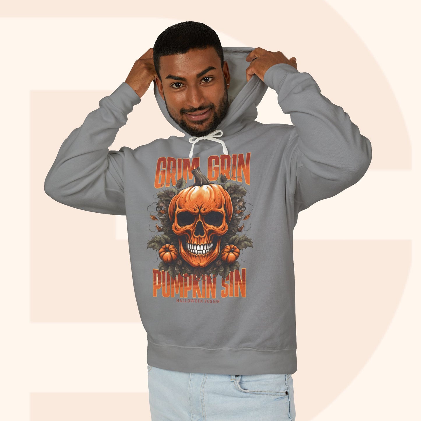 Grin Grin Pumpkin Sweatshirt - Mischievously Cute Halloween Hoodie