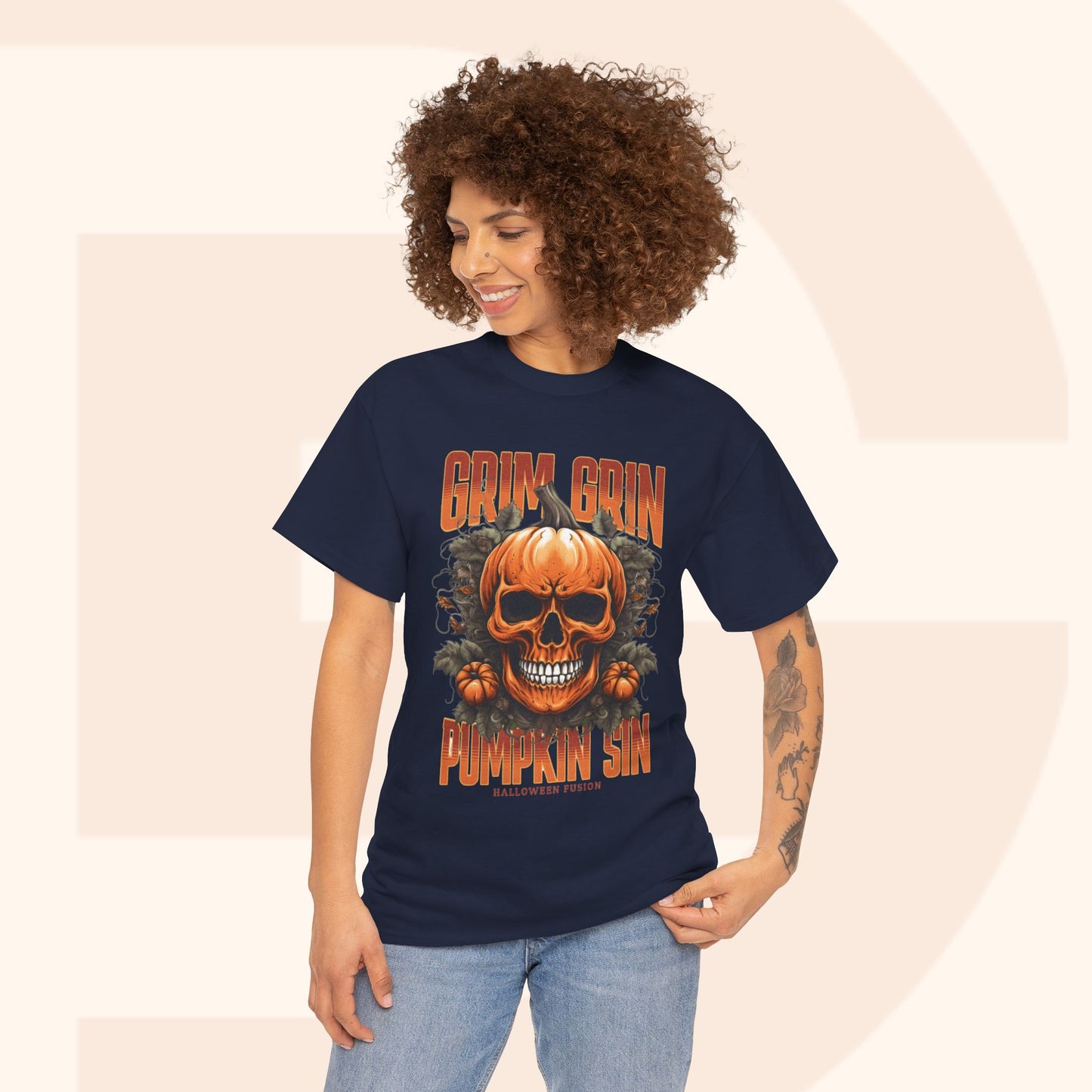 Grin Grin Pumpkin Sin Halloween T-shirt