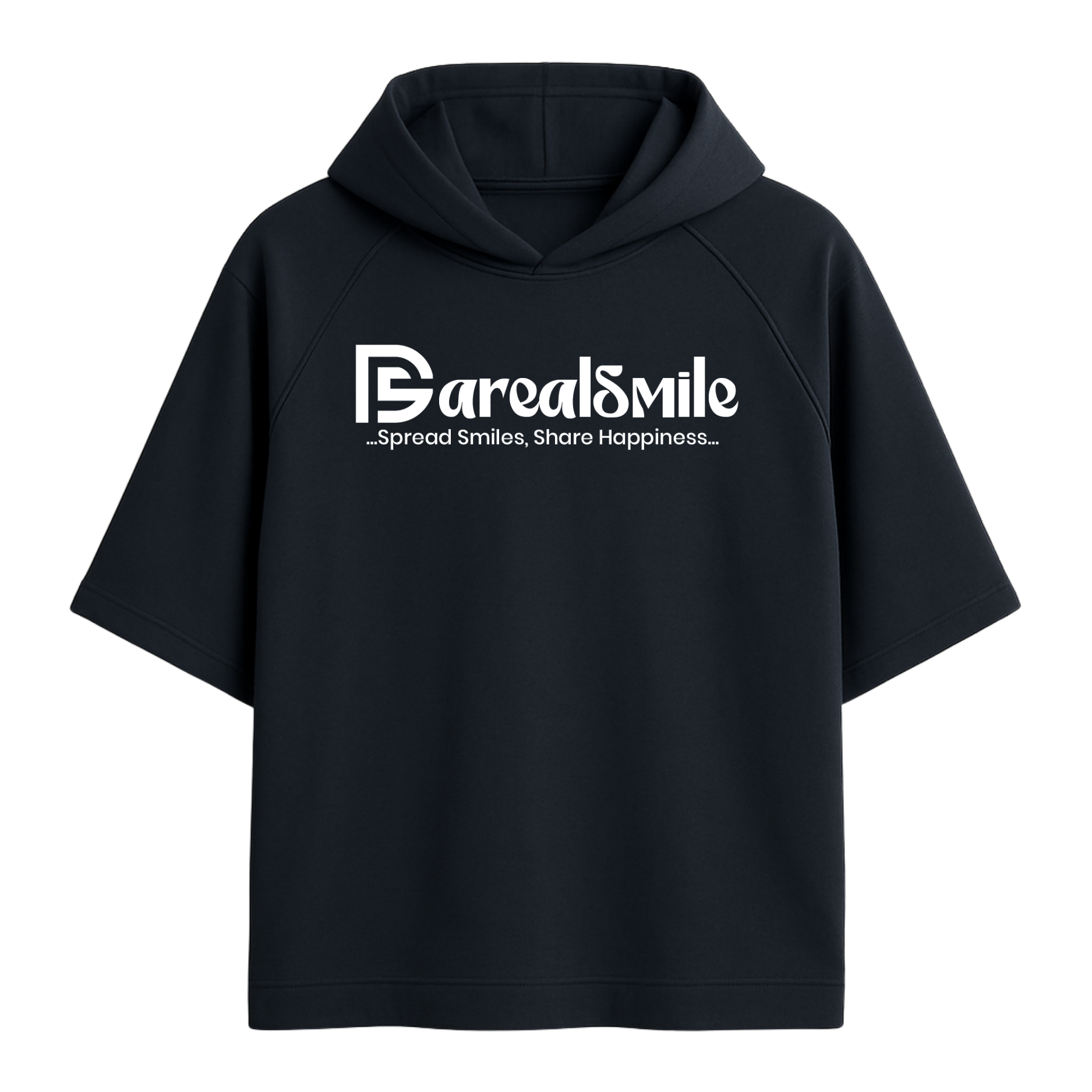 Black hoodie with 'Darealsmile' logo on a white background