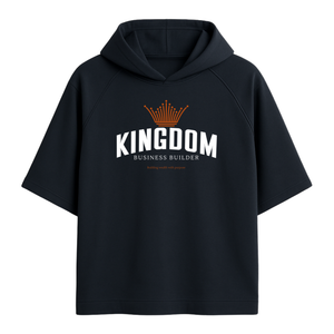 Black hoodie with 'Kingdom Business Builder' text and logo on a white background