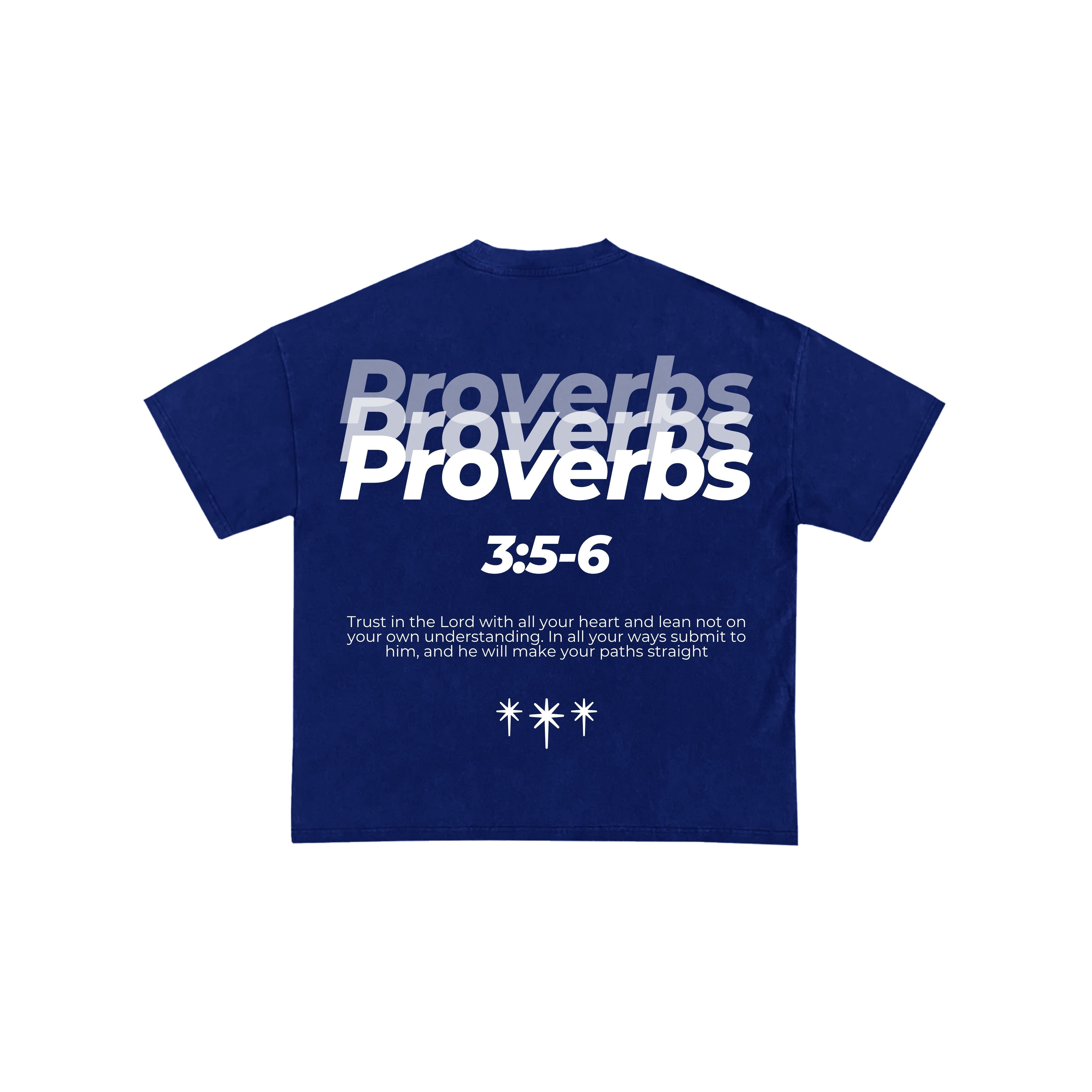 Proverbs 3:5-6 Christian T-Shirt Navy Blue Bible Verse Clothing Nigeria